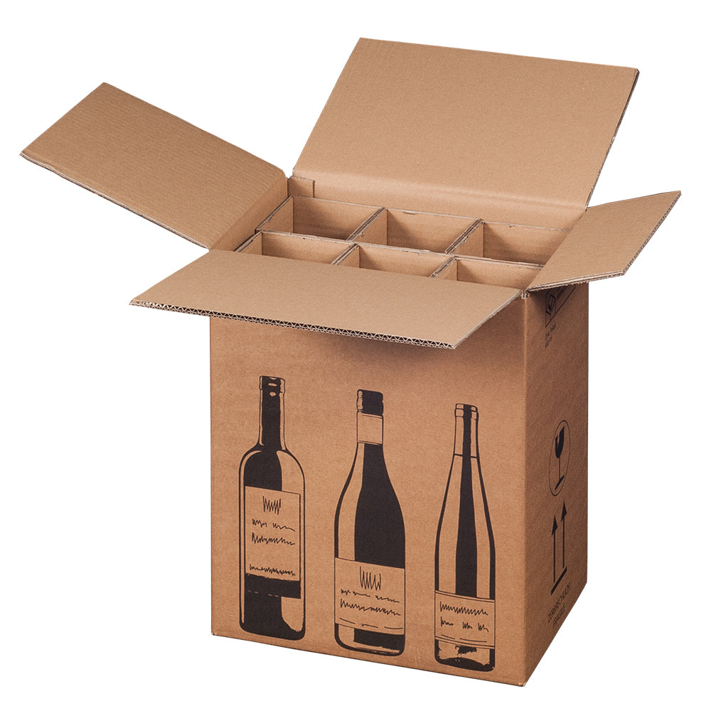 Beispielabbildung: Versandkarton für 6 Flaschen, 305 × 212 × 368 mm