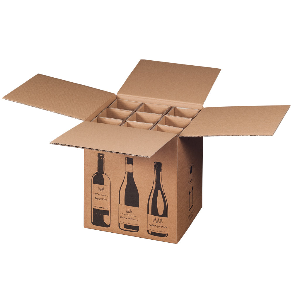 Beispielabbildung: Versandkarton für 9 Flaschen, 316 × 305 × 368 mm