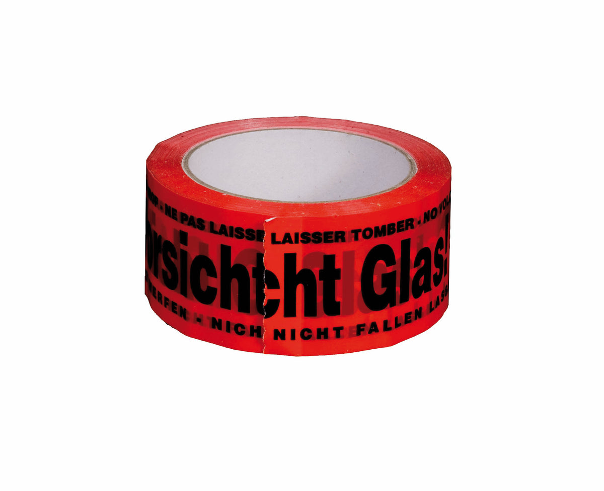 Beispielabbildung: PP Signalklebeband „Vorsicht Glas“ - 3-sprachig