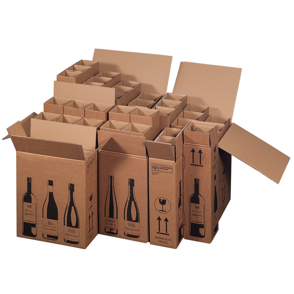 Beispielabbildung der Produktfamilie: Faltkarton für 15er Flaschen, 524 × 305 × 368 mm